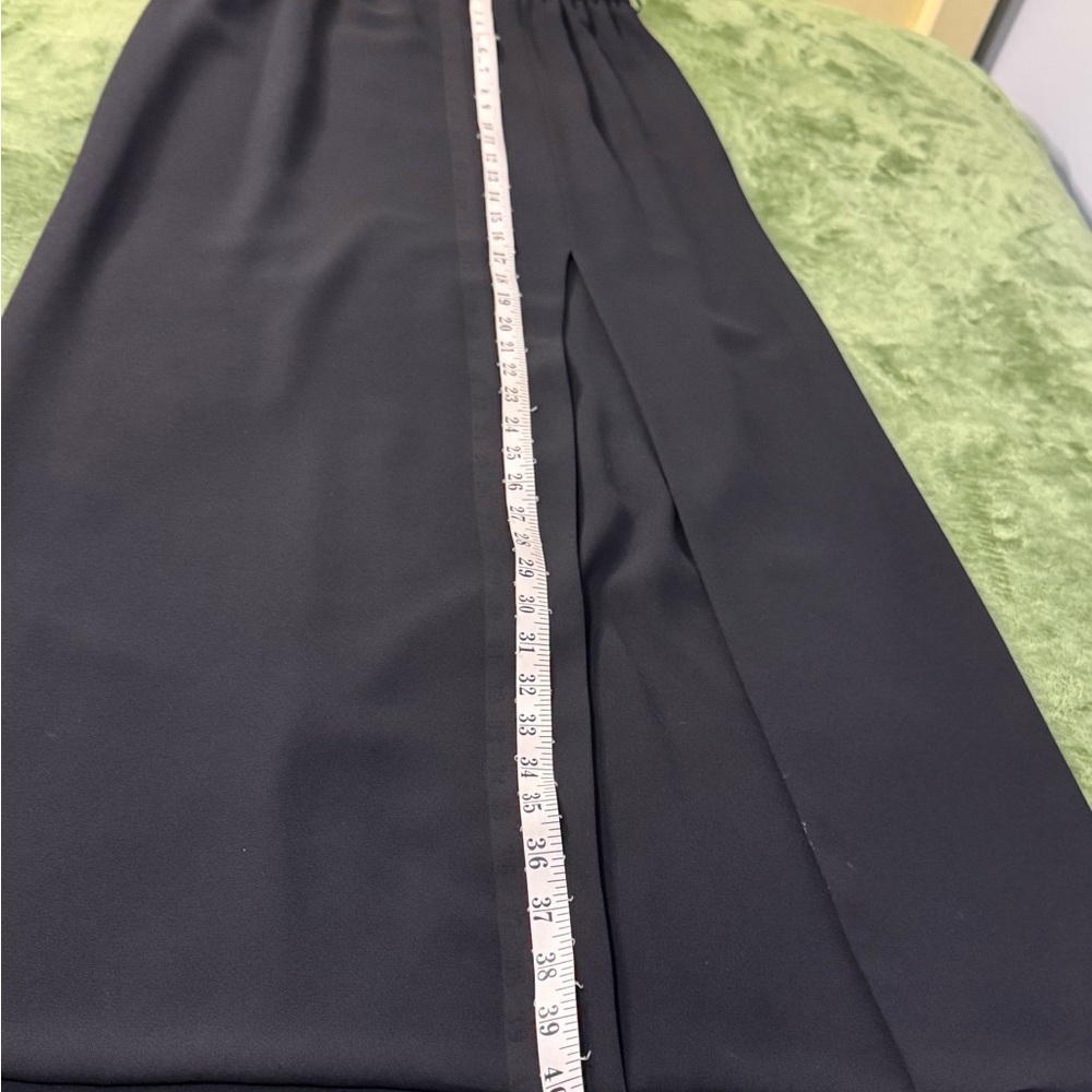 Vintage Frank Usher British Designer Black Side-Slit Maxi Skirt UK 14 (US 10/12)